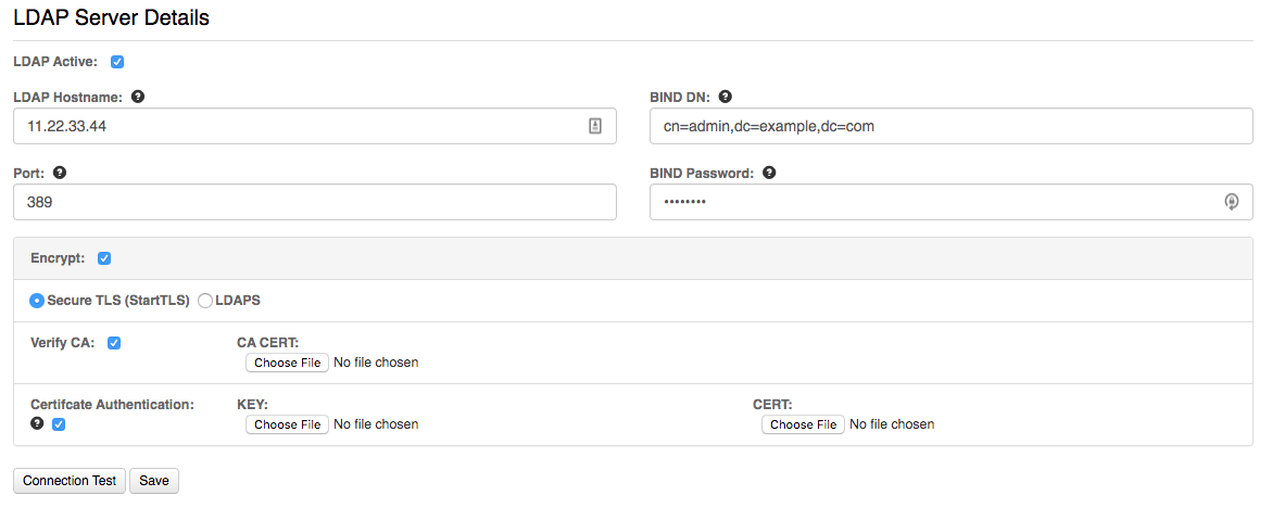 VNS3 LDAP integration page